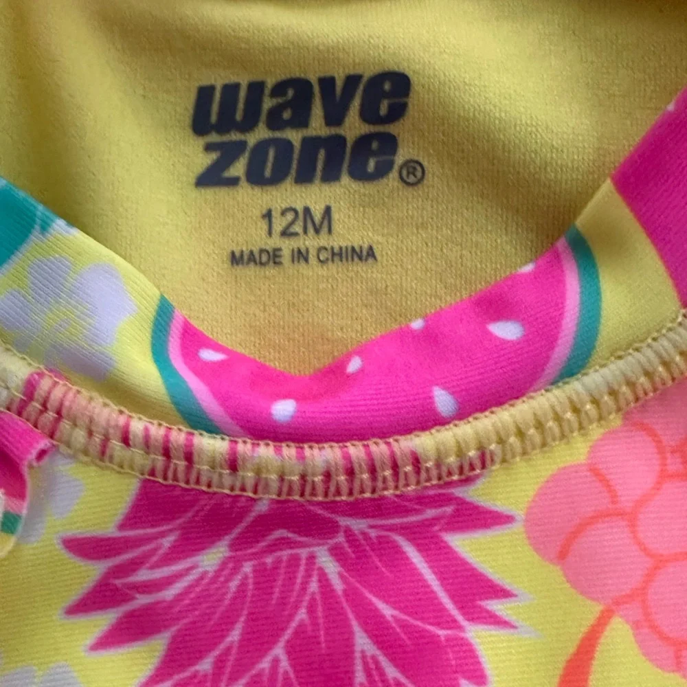 Girls Neon Pineapple Swim Set + Striped One-Piece - Bright Yellow &‎ Pink LOT